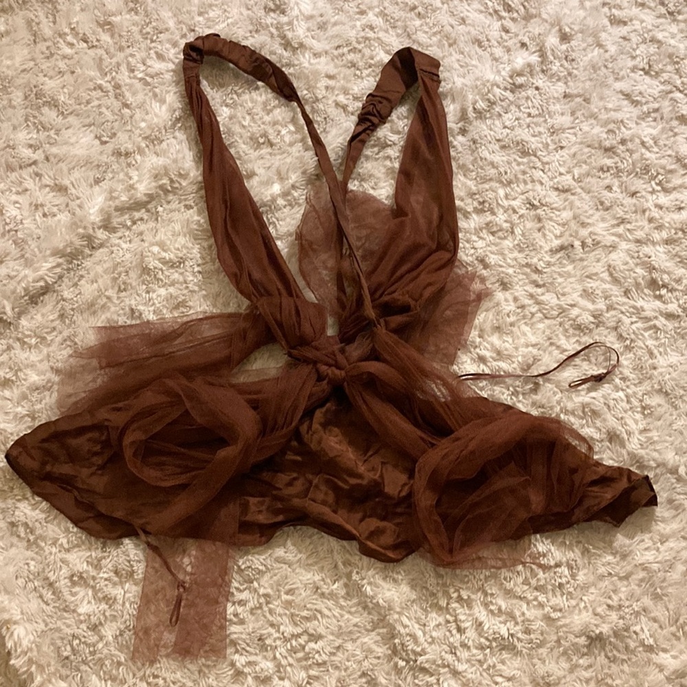 Victoria’s Secret Brown Tulle Lingerie Size S